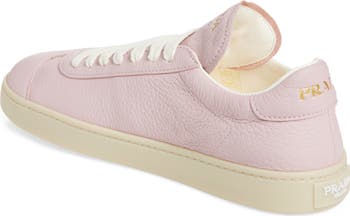 Prada Lane Triangle Logo Deerskin Leather Sneaker (Women