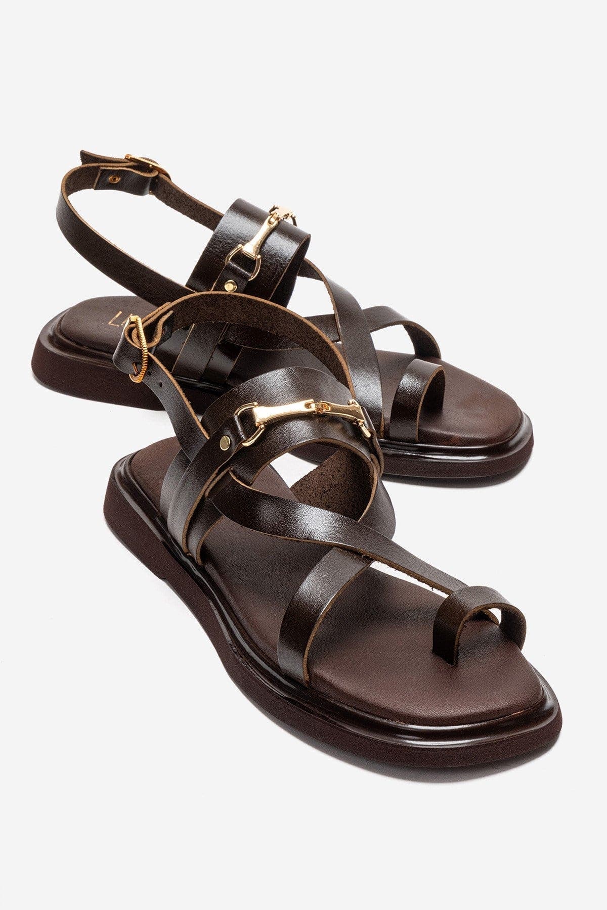 Forever & Always Shoes Fabiana Leather Thong Sandal, Main, color, Brown