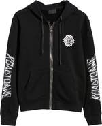 RtA Floyd Black Metal Zip Hoodie