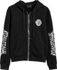 RtA Floyd Black Metal Zip Hoodie