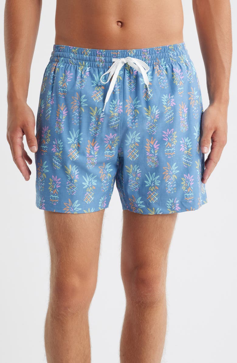 Chubbies The Pineapple Sketches 5.5-Inch Swim Trunks, Main, color, Bright Blue