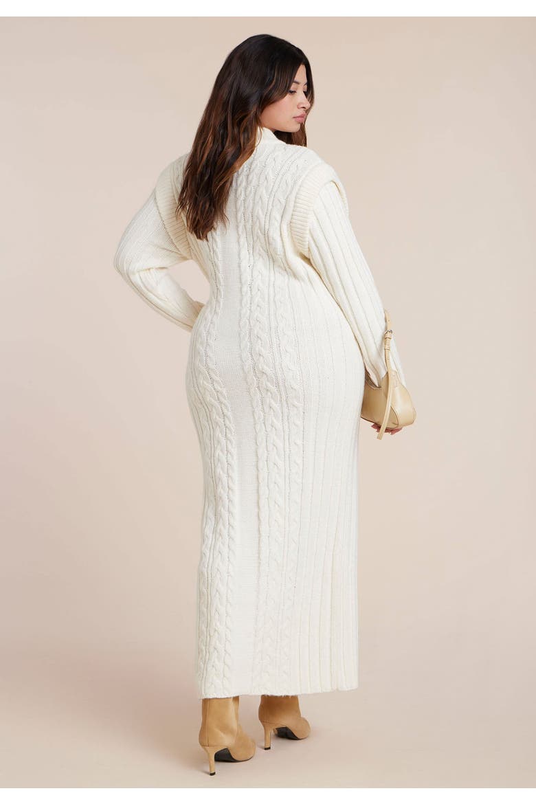 Cable Stitch Sweater Dress, Alternate, color, COCONUT MILK