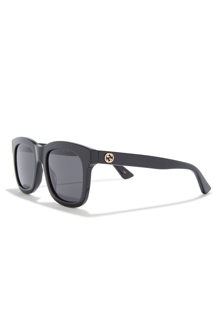 52mm Square Sunglasses, Alternate, color, BLACK BLACK GREY