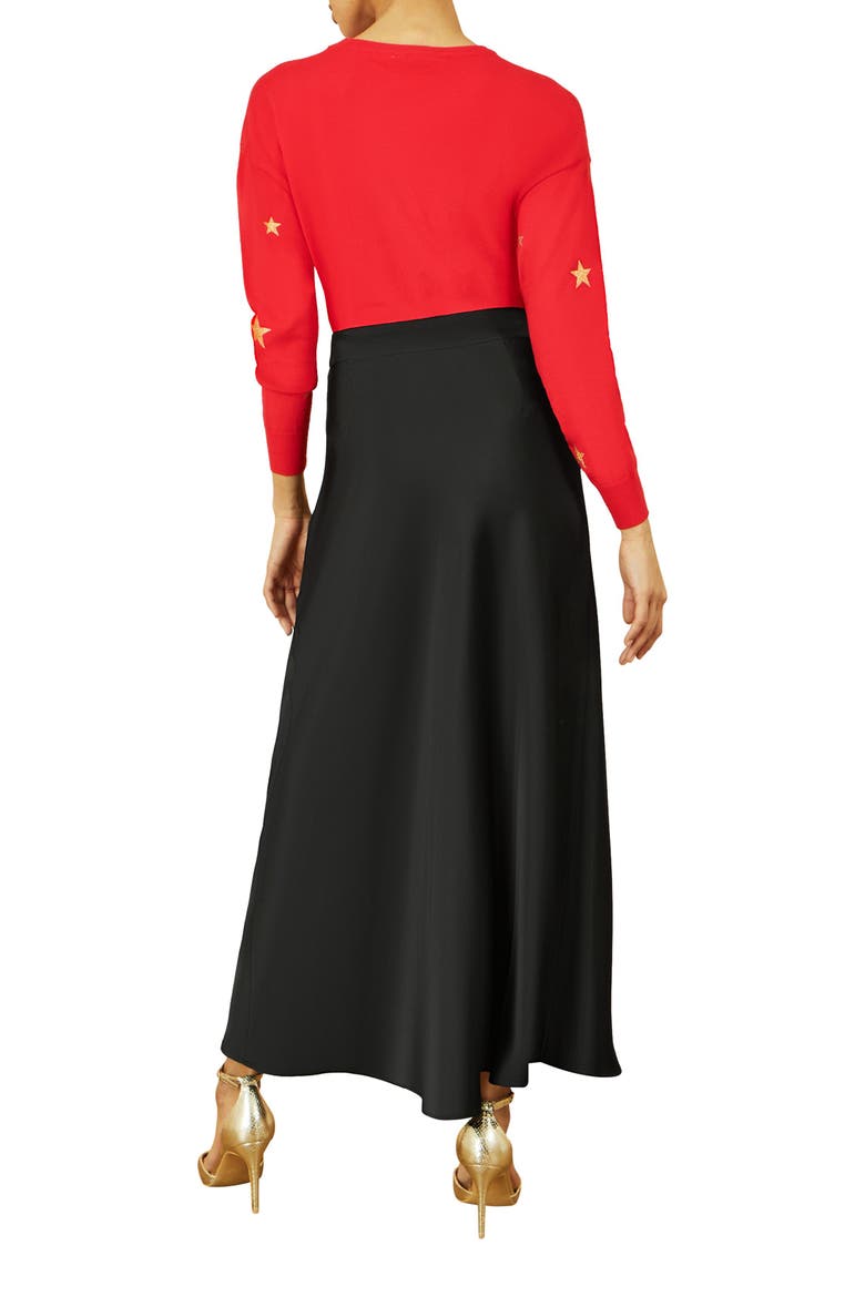 Smart Satin Midi Skirt, Alternate, color, Black
