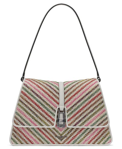 Mercerie Chevron Raffia Shoulder Bag
