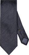 Eton Navy Blue Solid Linen & Silk Tie