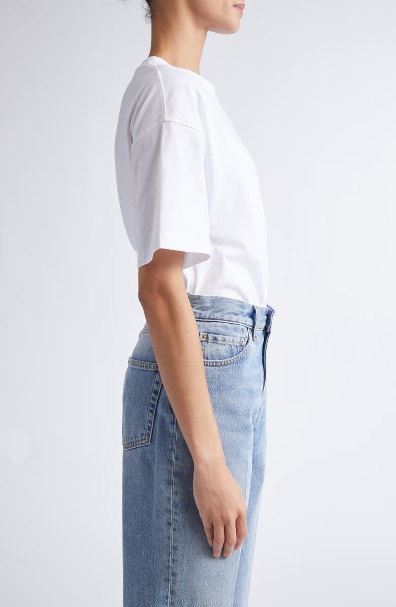 TOTEME Twisted Organic Cotton T-Shirt, Alternate, color, Off White