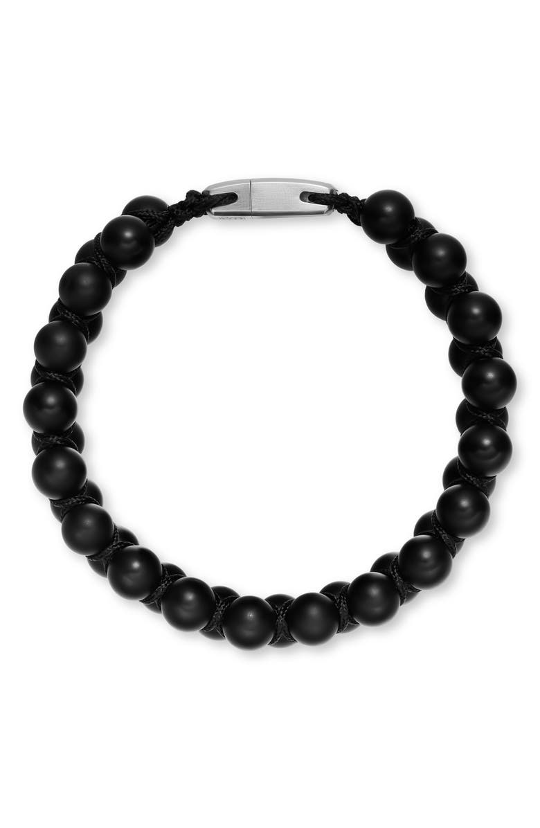 David Yurman Spiritual Beads Two-Row Woven Bracelet, Alternate, color, Black Onyx