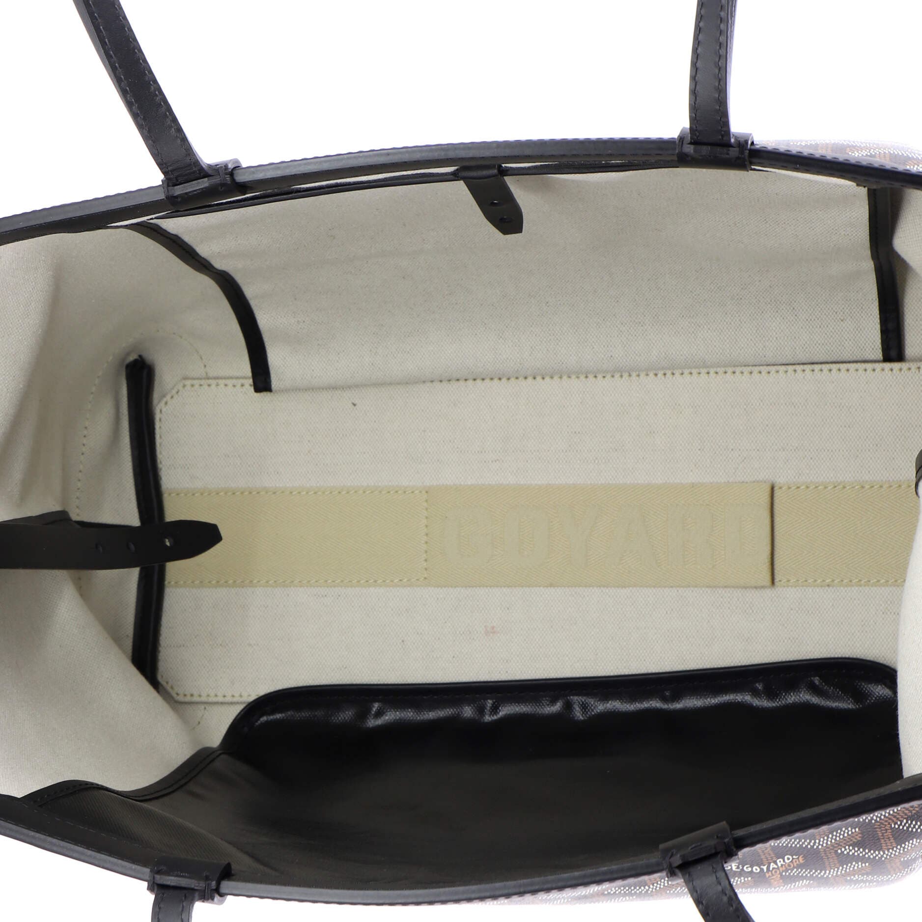 Pre-Owned Goyard Bellechasse Bag Coated Canvas PM, Alternate, color, Black