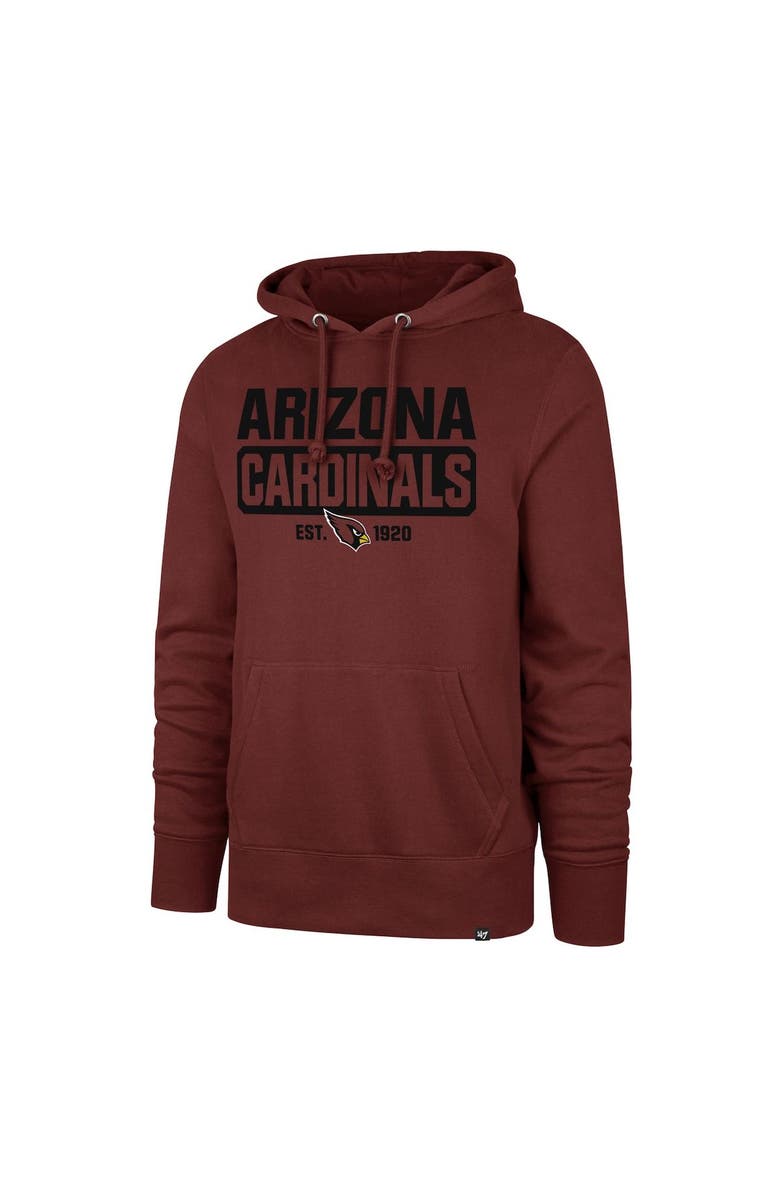 '47 Men's '47 Cardinal Arizona Cardinals Box Out Headline Pullover Hoodie, Main, color, Cardinal
