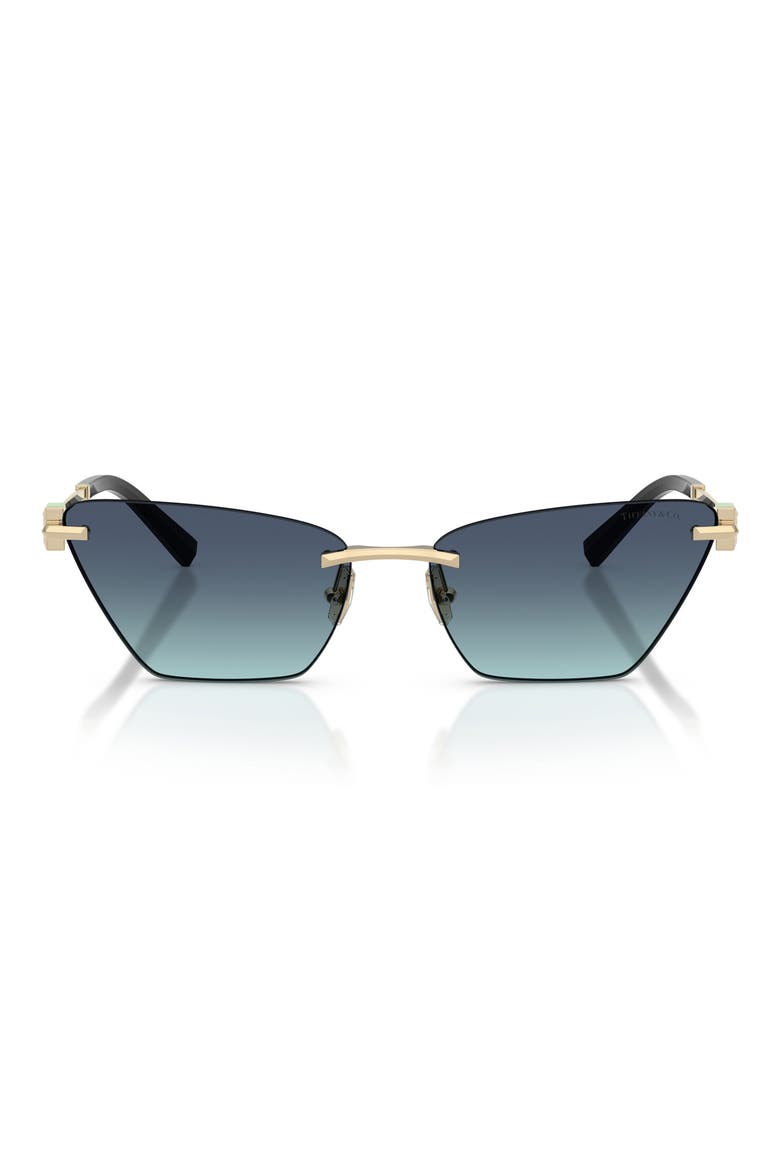 61mm Gradient Butterfly Sunglasses, Main, color, GOLD / AZURE GRADIENT BLUE