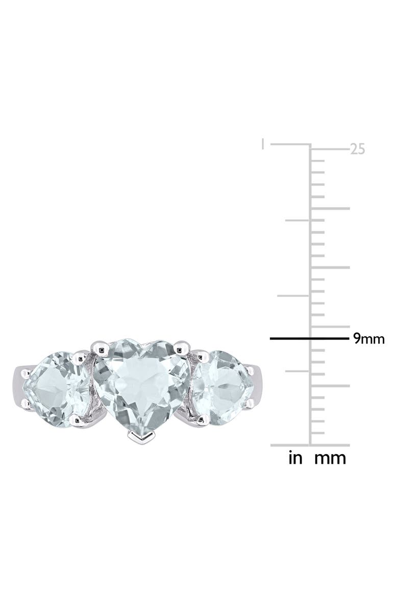 Sterling Silver Aquamarine Heart 3-Stone Ring, Alternate, color, AQUAMARINE