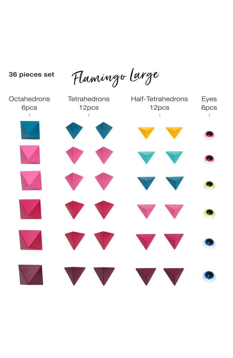 TRIDO Kids' Flamingo Large 36-Piece Magnetic Construction Kit, Alternate, color, 