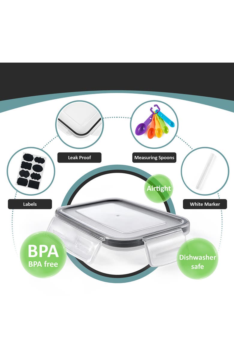 SORBUS 12-Piece Airtight Food Containers, Alternate, color, Clear