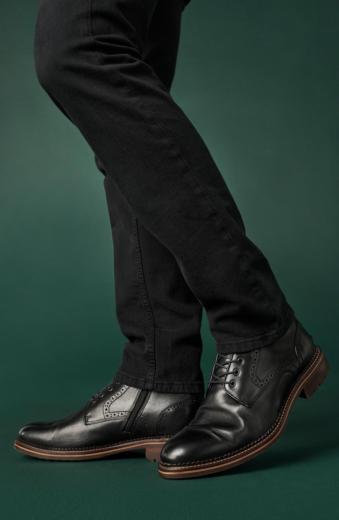 XC Flex Connelly Lace-Up Leather Boot, Alternate, color, BLACK FULL GRAIN