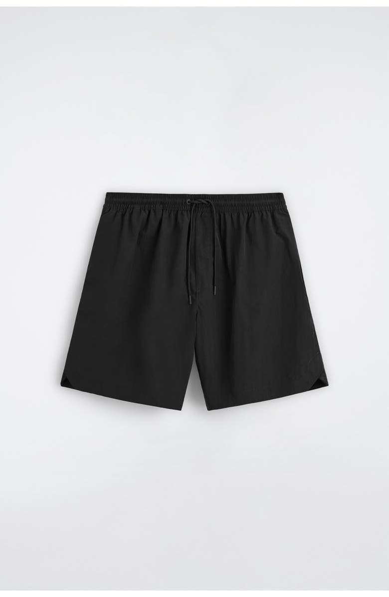 COS Nylon Wide-leg Drawstring Swim Shorts, Alternate, color, Black