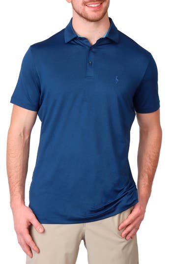 Shop Tailorbyrd Solid Mélange Performance Polo In Navy