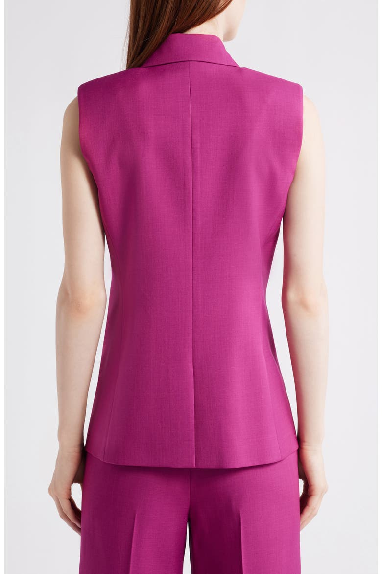 Double Breasted Long Vest, Alternate, color, WILD BERRY