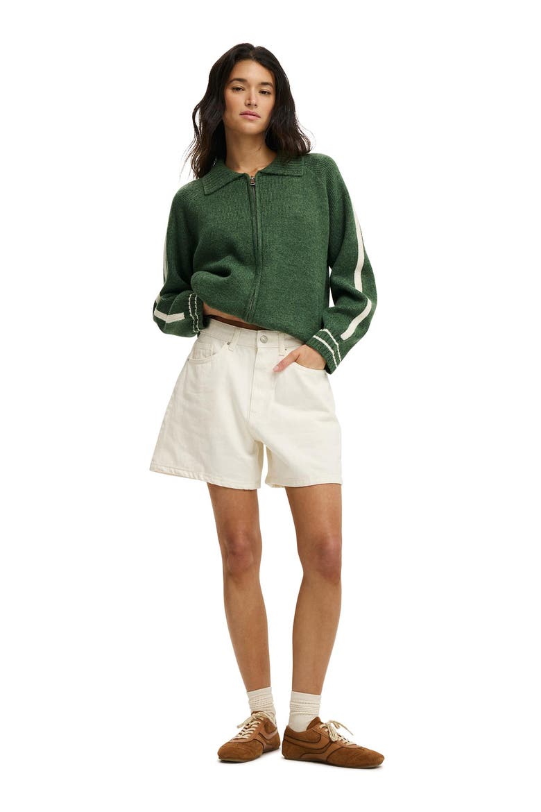 Women's Knit Bomber, Alternate, color, Treetop Green