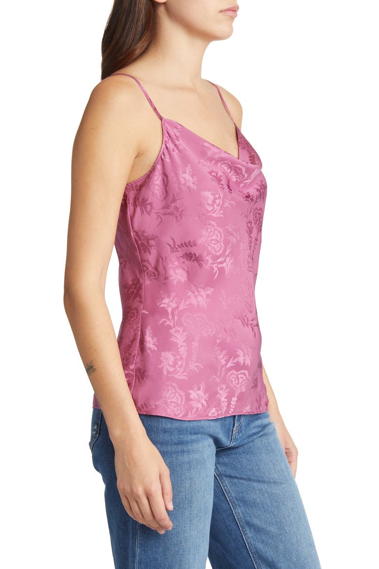 Giovanna Cowl Neck Cotton Blend Tank Top, Alternate, color, DUSTY PLUM