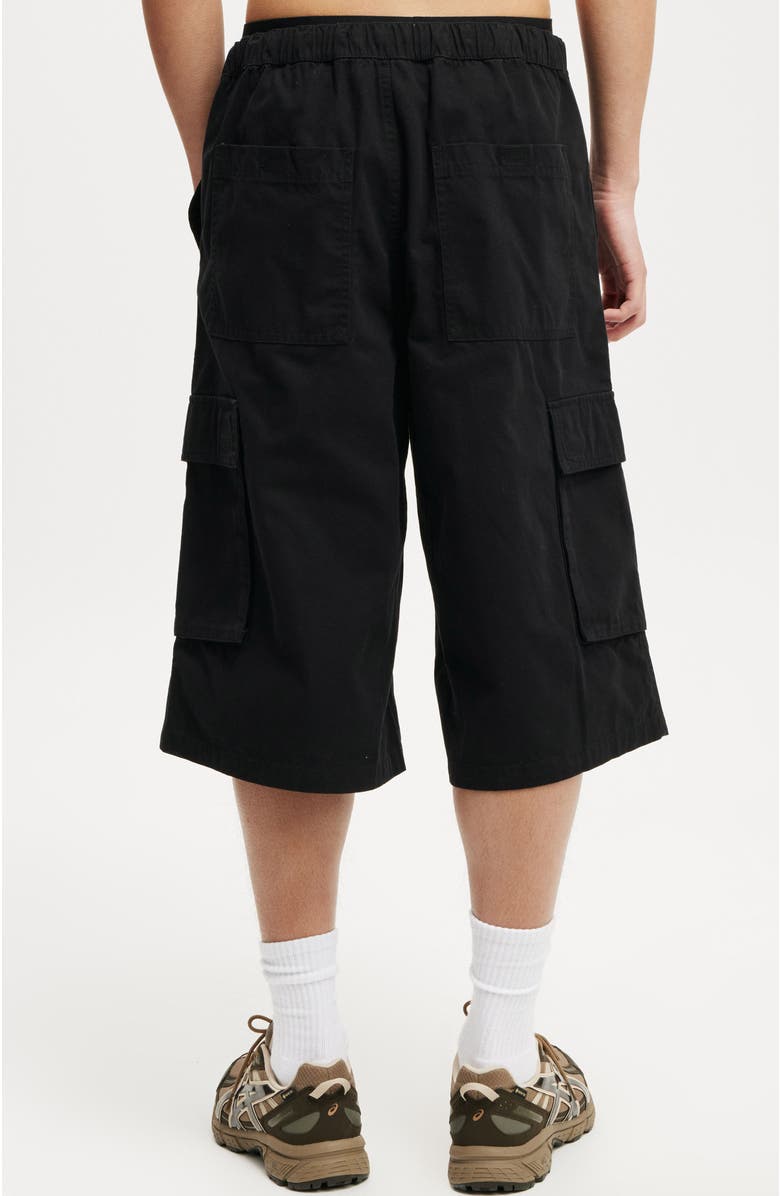 Cotton On Men's Super Baggy Cargo Short, Alternate, color, Washed Black