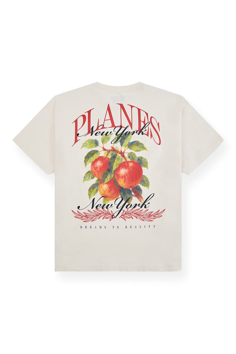 Planes NY Apple Cotton Graphic T-Shirt, Alternate, color, EGGSHELL
