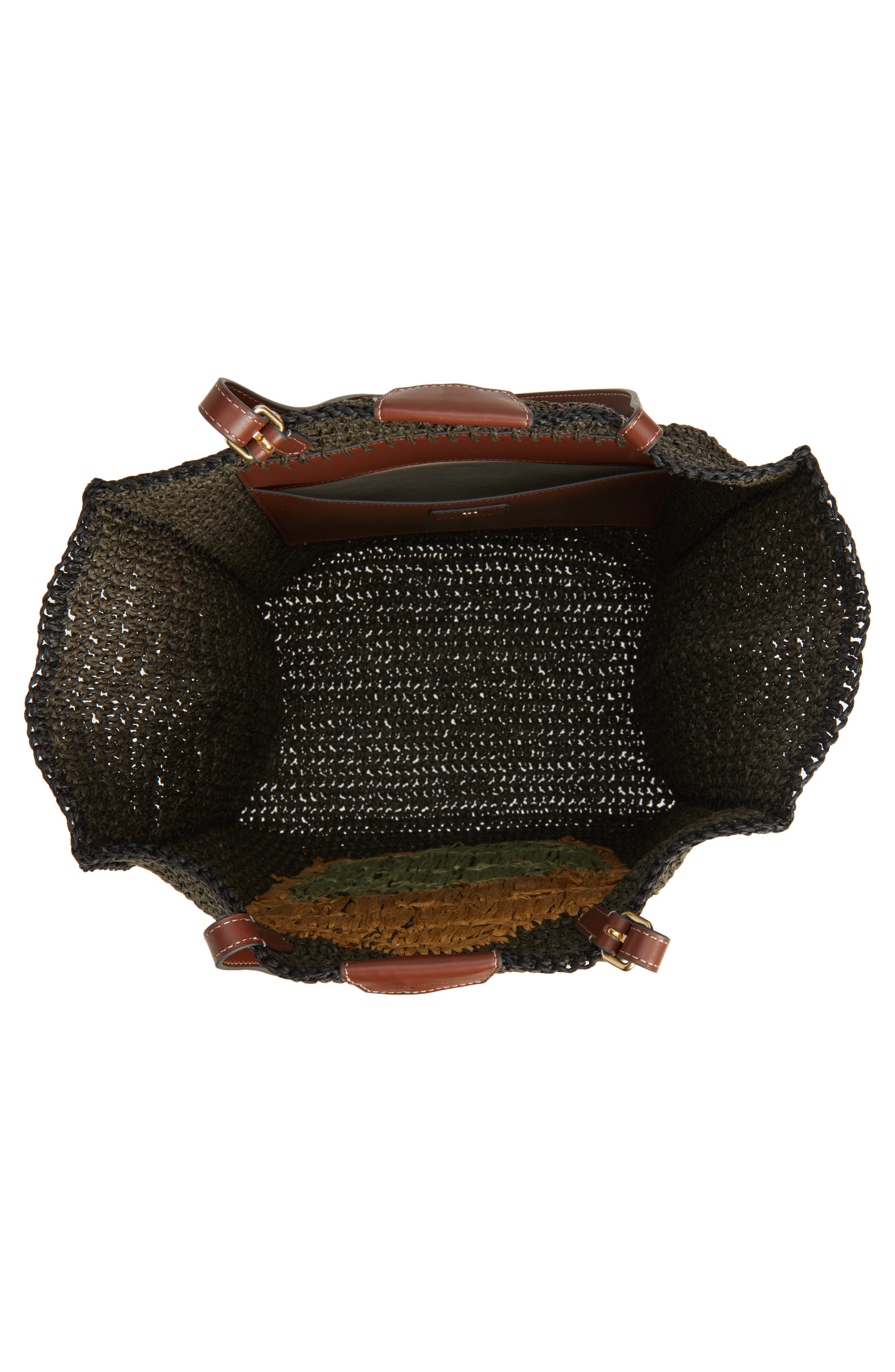 Anya Hindmarch Olive Oil Woven Raffia North/South Tote, Alternate, color, Khaki