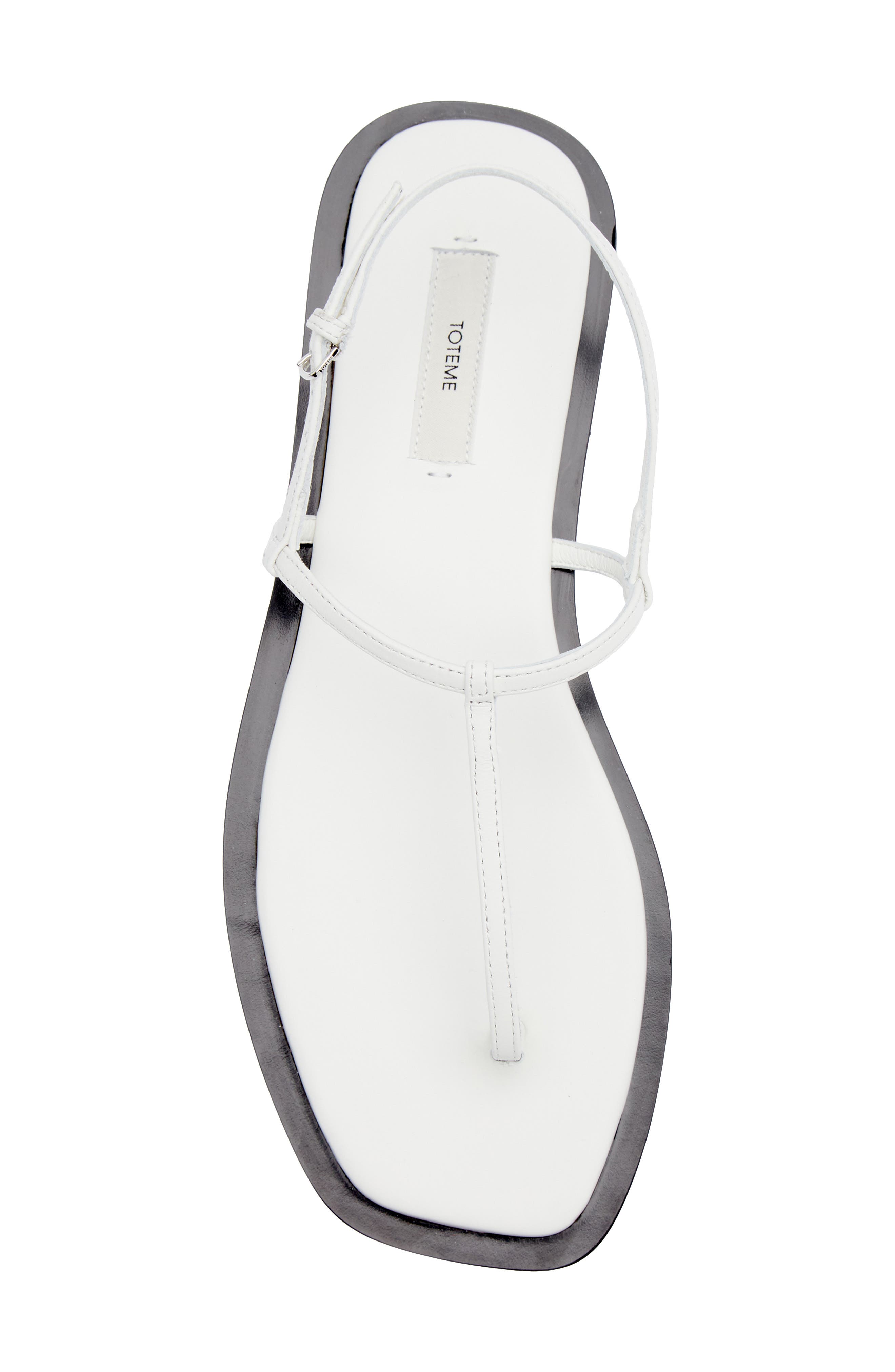 TOTEME T-Strap Sandal, Alternate, color, White/ Black