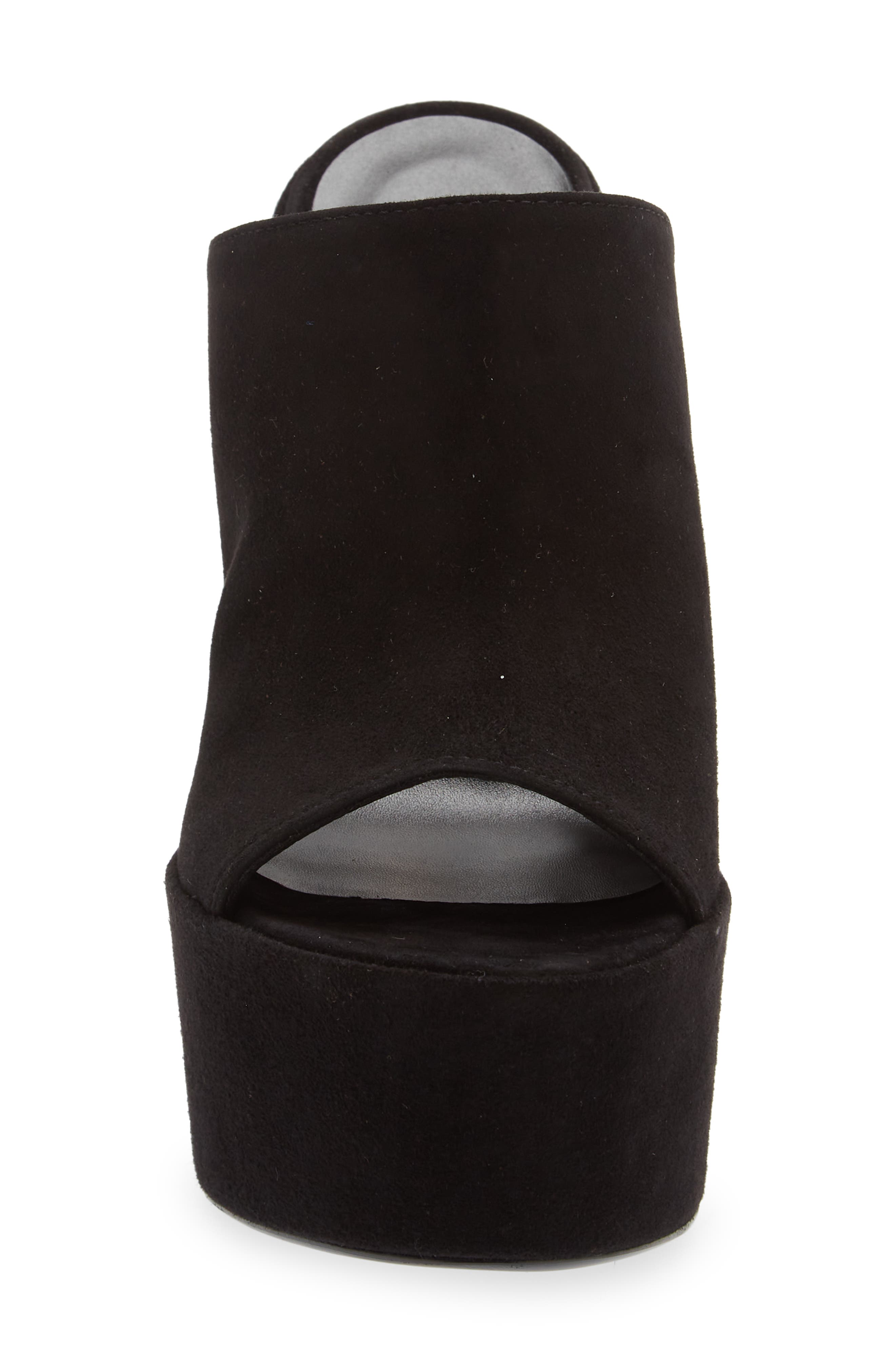 Stuart Weitzman Skyhigh 145 Platform Slide Sandal, Alternate, color, Black