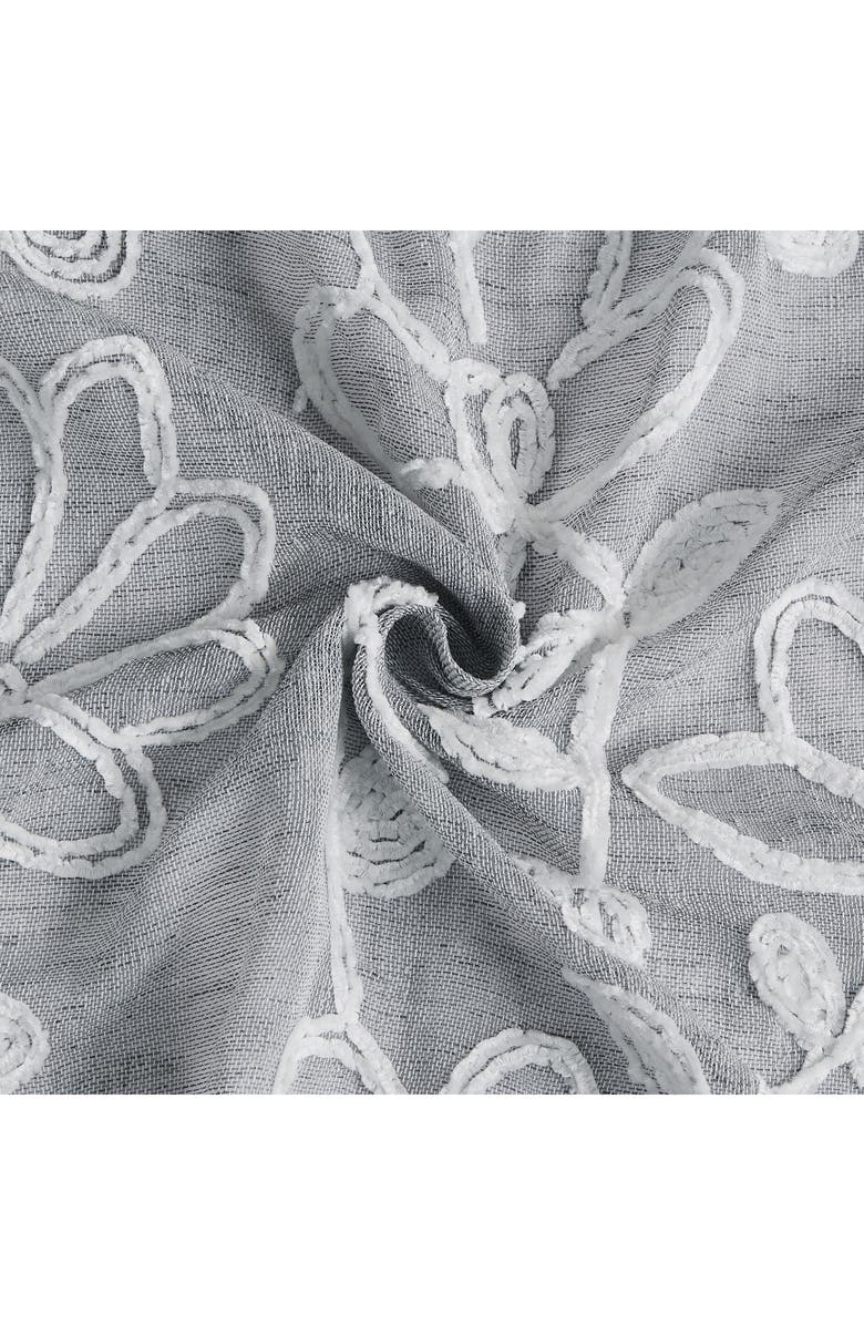 DAINTY HOME Set of 2 Embroidered Sheer Curtain Panels, Alternate, color, Silver