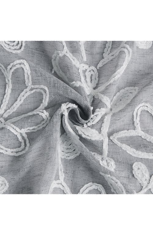 Dainty Home Set Of 2 Embroidered Sheer Curtain Panels In Gray