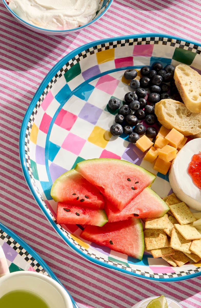 MACKENZIE CHILDS Jamboree Large Melamine Platter, Alternate, color, Blue Multi
