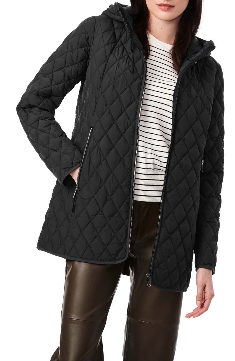 Bernardo Diamond Quilt Packable Hooded Puffer Jacket, Alternate, color, 