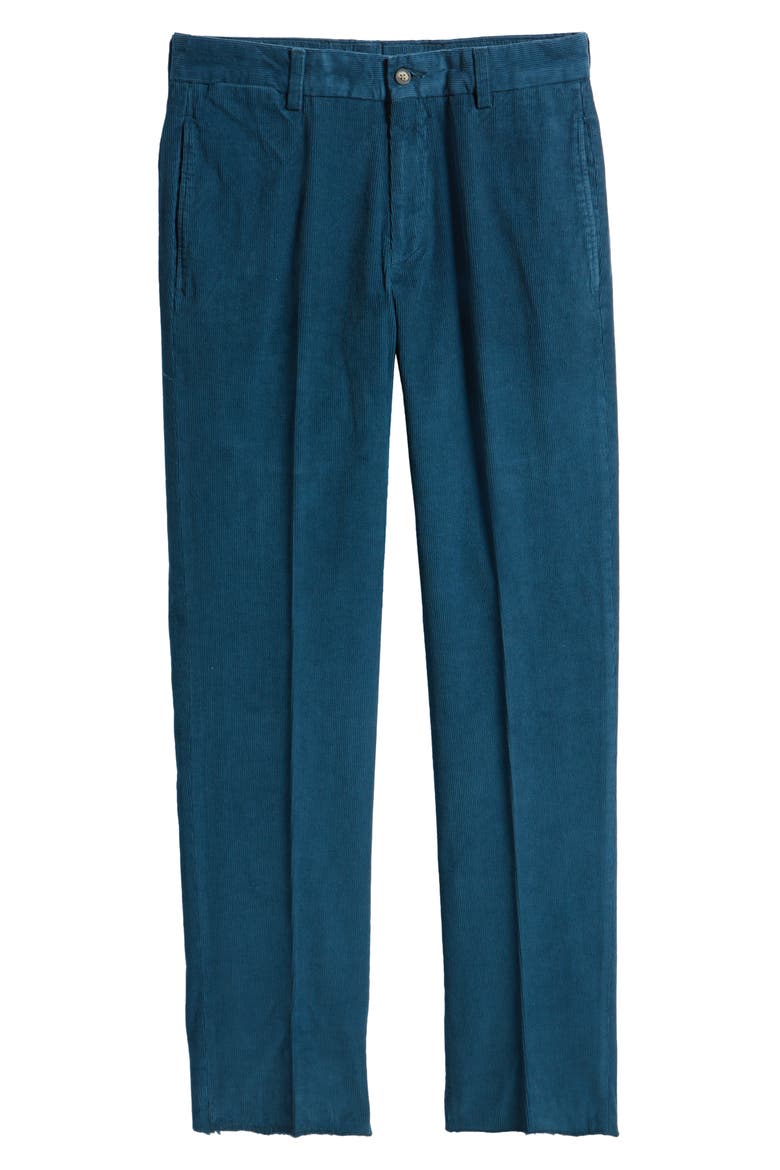 Charleston Flat Front Corduroy Dress Pants, Alternate, color, PETROL