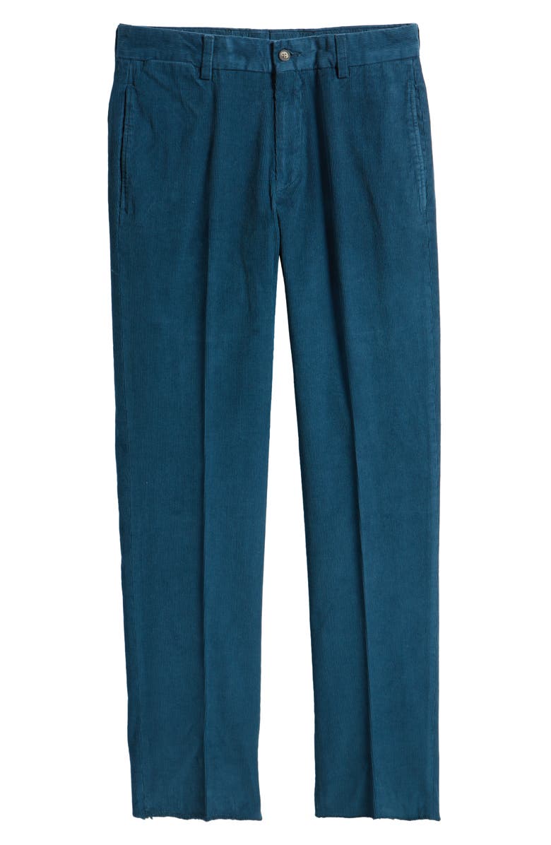 Berle Charleston Flat Front Corduroy Dress Pants, Alternate, color, Petrol