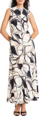 Maggy London Funnel Neck Sleeveless Maxi Dress