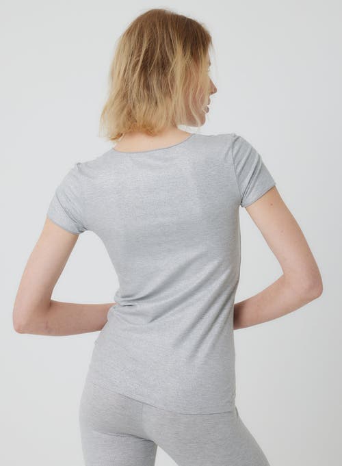 Majestic Filatures Soft Touch Metallic Short Sleeve T-shirt In Gray