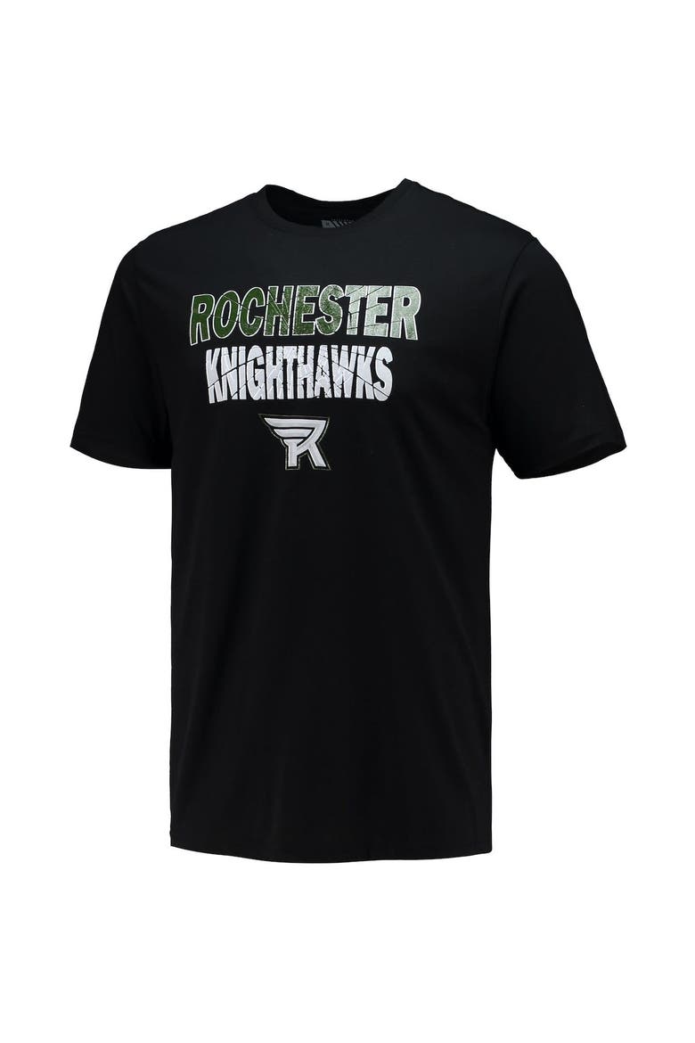 Men's Levelwear Black Rochester Knighthawks Team Logo Thrive T-Shirt, Alternate, color, Black