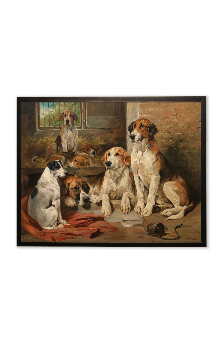 Antique Curiosities Resting Dogs in Copper and Black Frame, Main, color, Multi