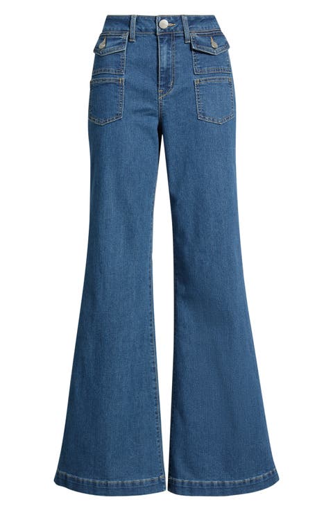 Belle Patch Pocket Relaxed Flare Jeans
