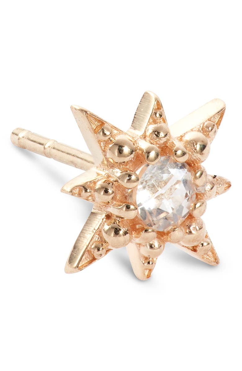 Anzie White Topaz Star Stud Earrings, Alternate, color, Gold
