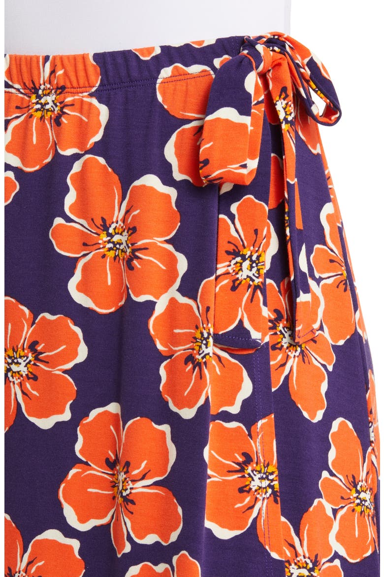 Floral Jersey Faux Wrap Skirt, Alternate, color, NAVY/ CORAL