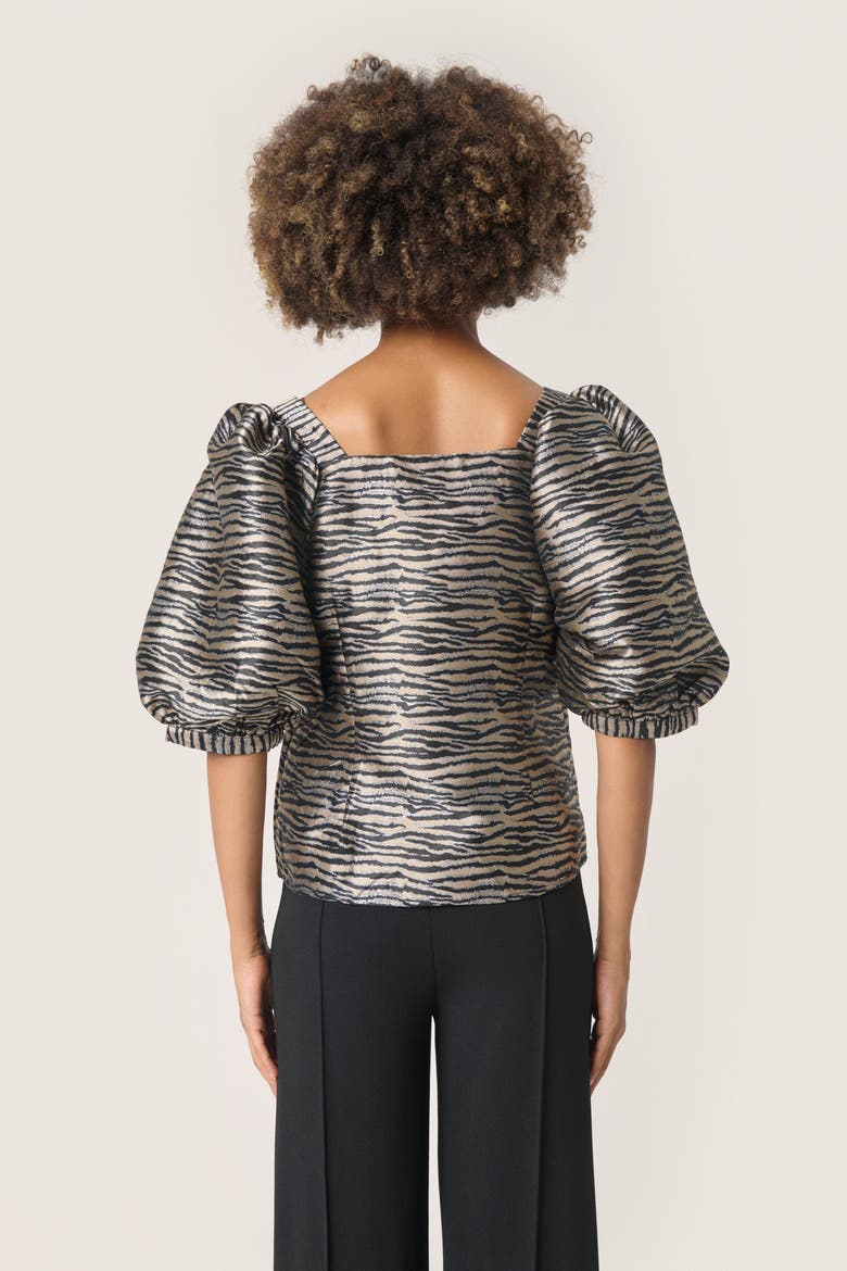 SLElowen Sonnia Square Neck Blouse, Alternate, color, Zebra Jacquard