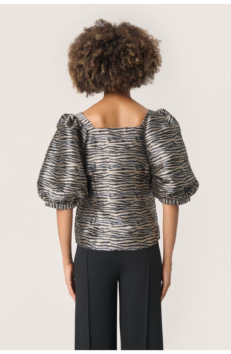 Soaked in Luxury SLElowen Sonnia Square Neck Blouse, Alternate, color, Zebra Jacquard