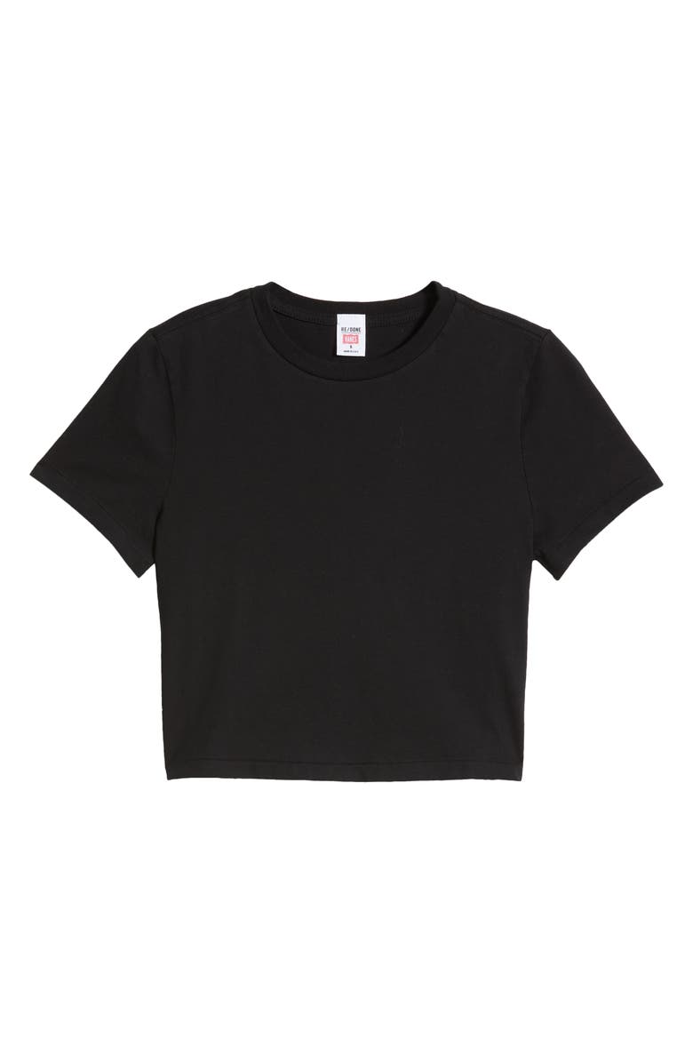 Re/Done Organic & Recycled Cotton Micro T-Shirt, Alternate, color, Black