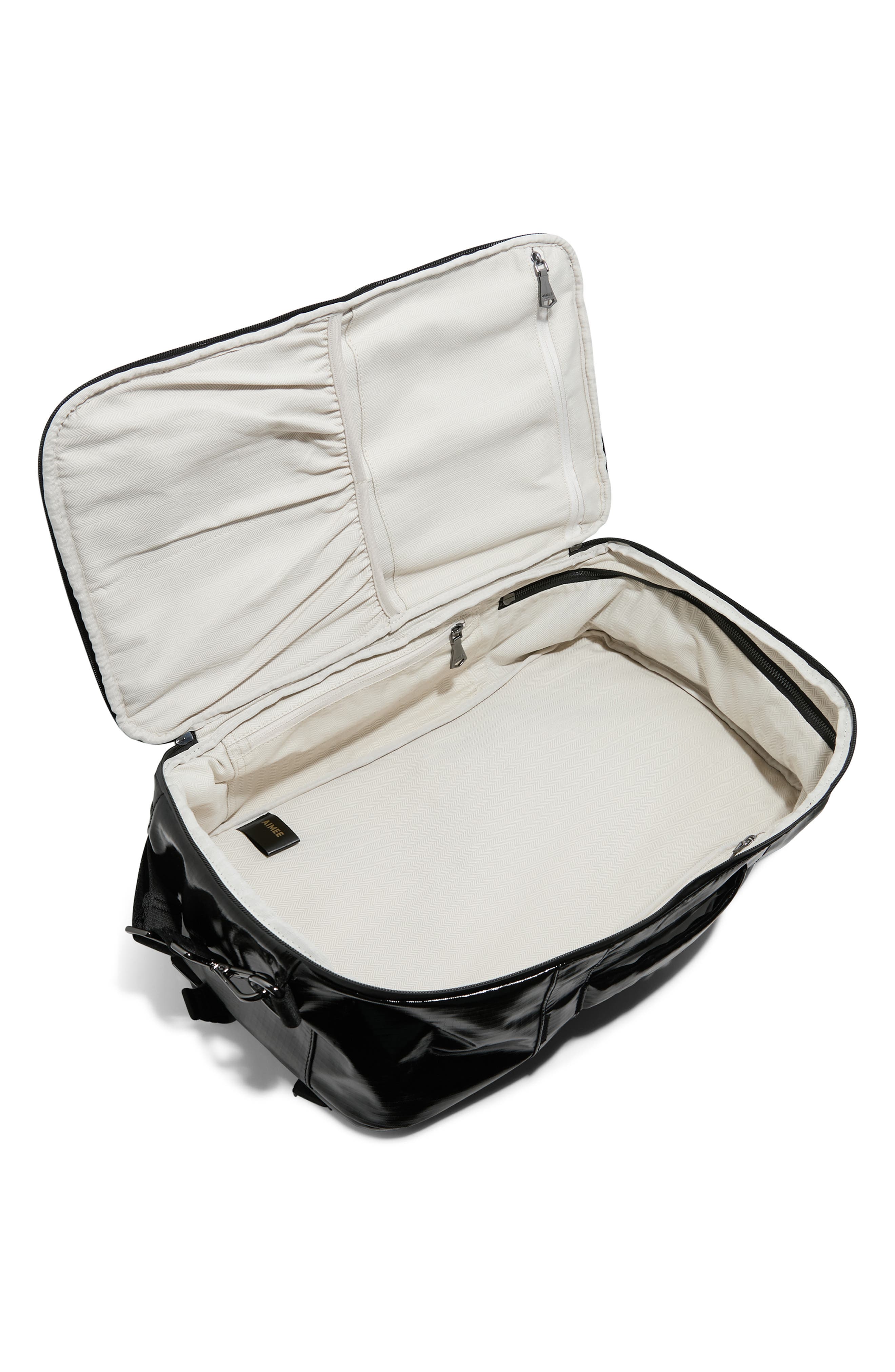 Dakota Faux Leather Travel Backpack, Alternate, color, BLACK/BLACK