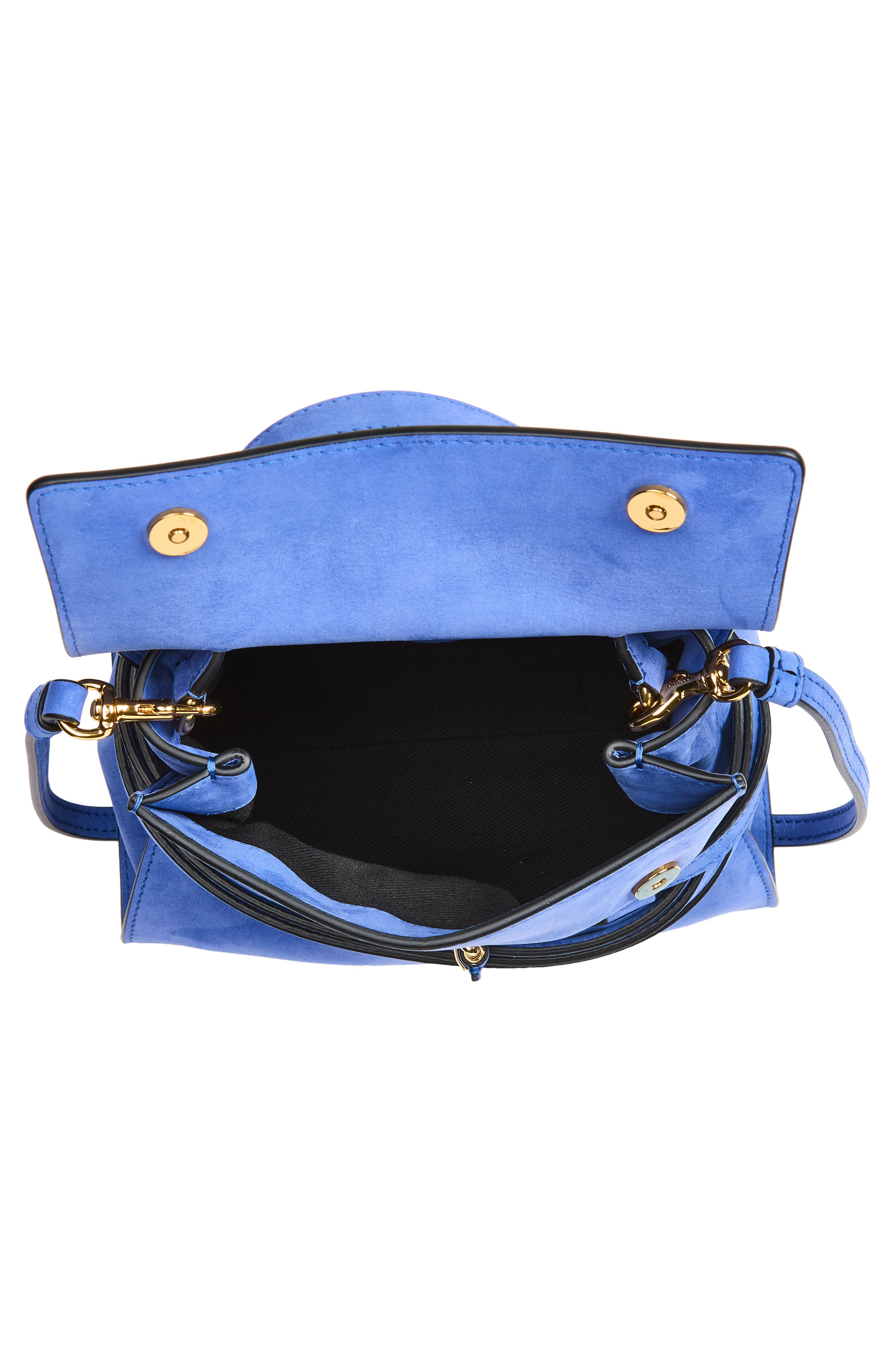 Moschino Tie Me Leather Handbag, Alternate, color, Klein 71A Of0