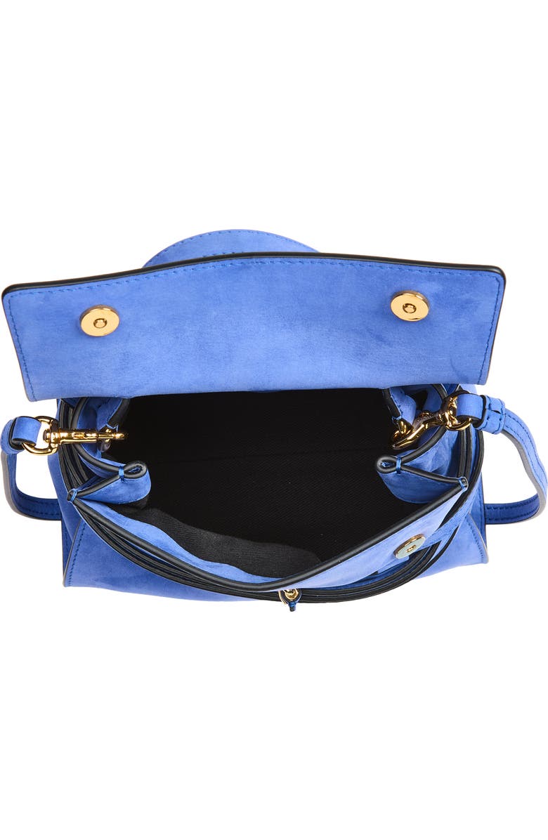 Moschino Tie Me Leather Handbag, Alternate, color, Klein 71A Of0