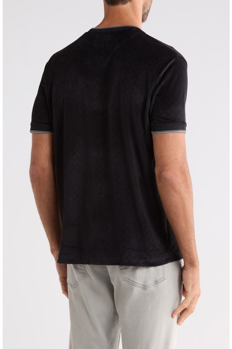 Tipped Textured Crewneck T-shirt, Alternate, color, BLACK