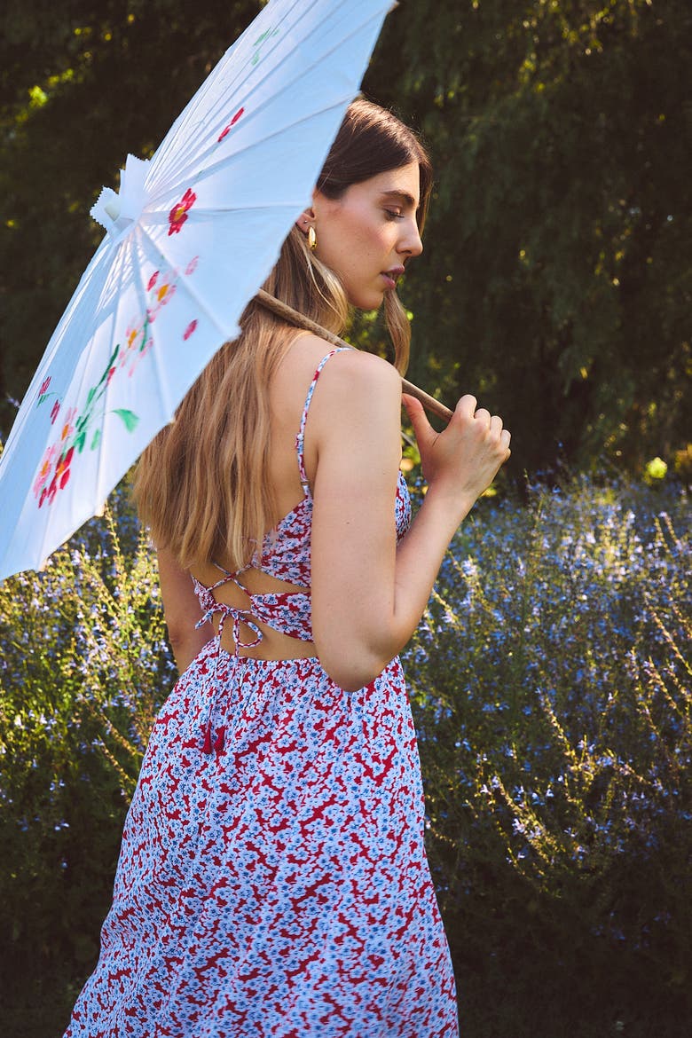 Flynn Maxi Dress, Alternate, color, Red Botan